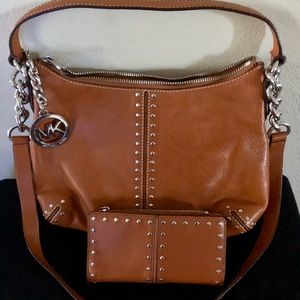 Michael Kors Studded Leather Astor Chain Purse